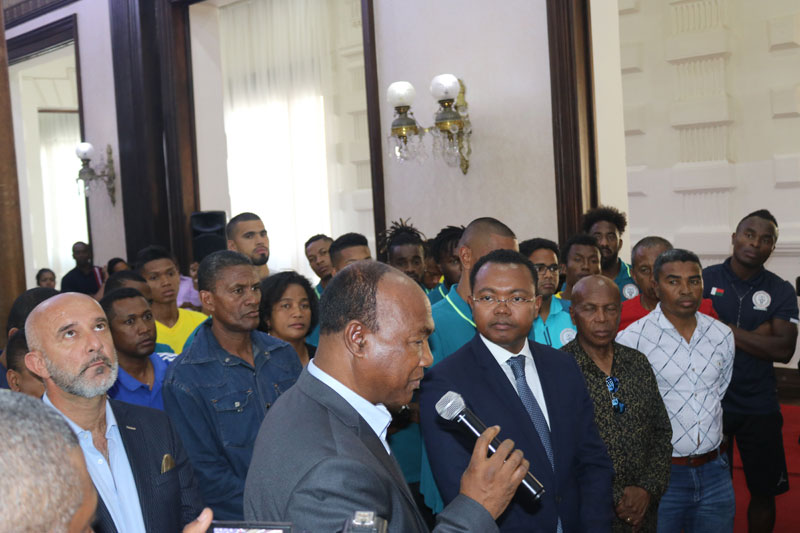 Football: la délégation des Bareas de Madagascar reçue par le Chef d’Etat Rivo Rakotovao au Palais d’Ambohitsorohitra le 17 octobre 2018